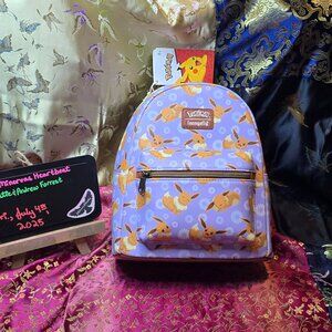 Loungefly Pokemon Eevee Floral Purple Mini Backpack